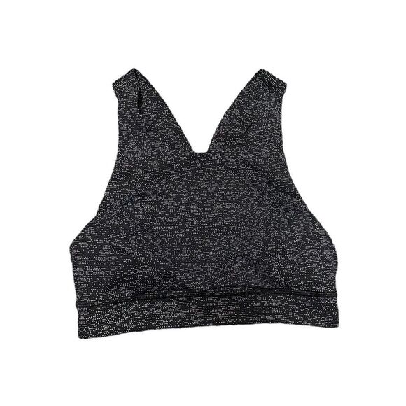 Lululemon Athletica Fast Free High Neck Razorback Gray Black Sport Bra - Picture 1 of 9